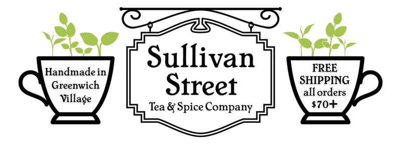 Logo of Sullivan Street Tea & Spice Company with teacups and text on a white background