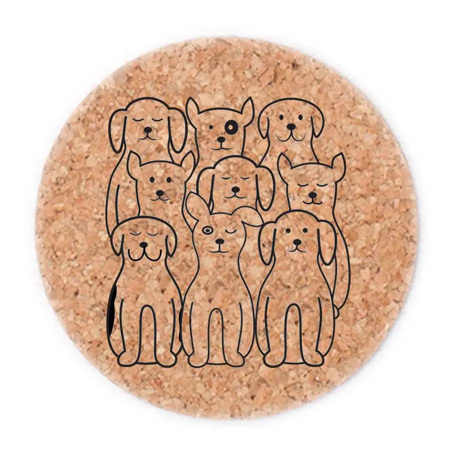 Hand-Printed Cork Coasters