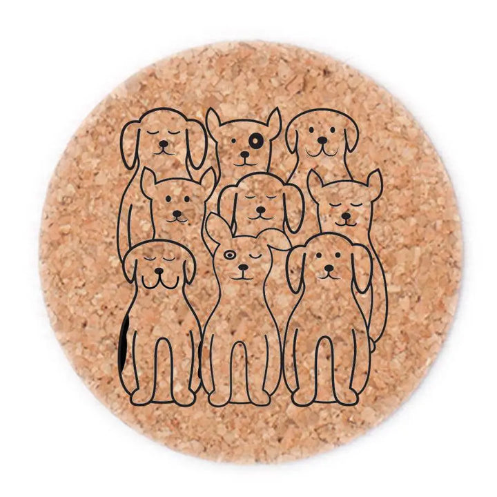 Hand-Printed Cork Coasters