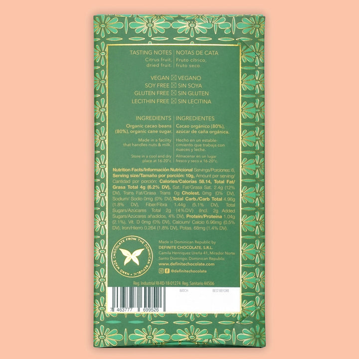Definite - Dark Chocolate Bar Oko Caribe 80%