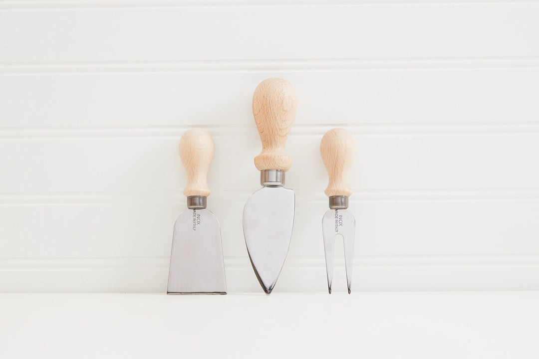 Italian Beechwood Cheese Board Utensil Set