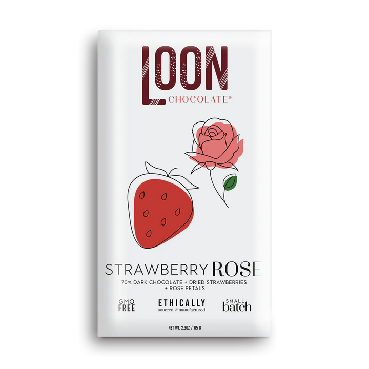 Loon Strawberry Rose Chocolate Bar