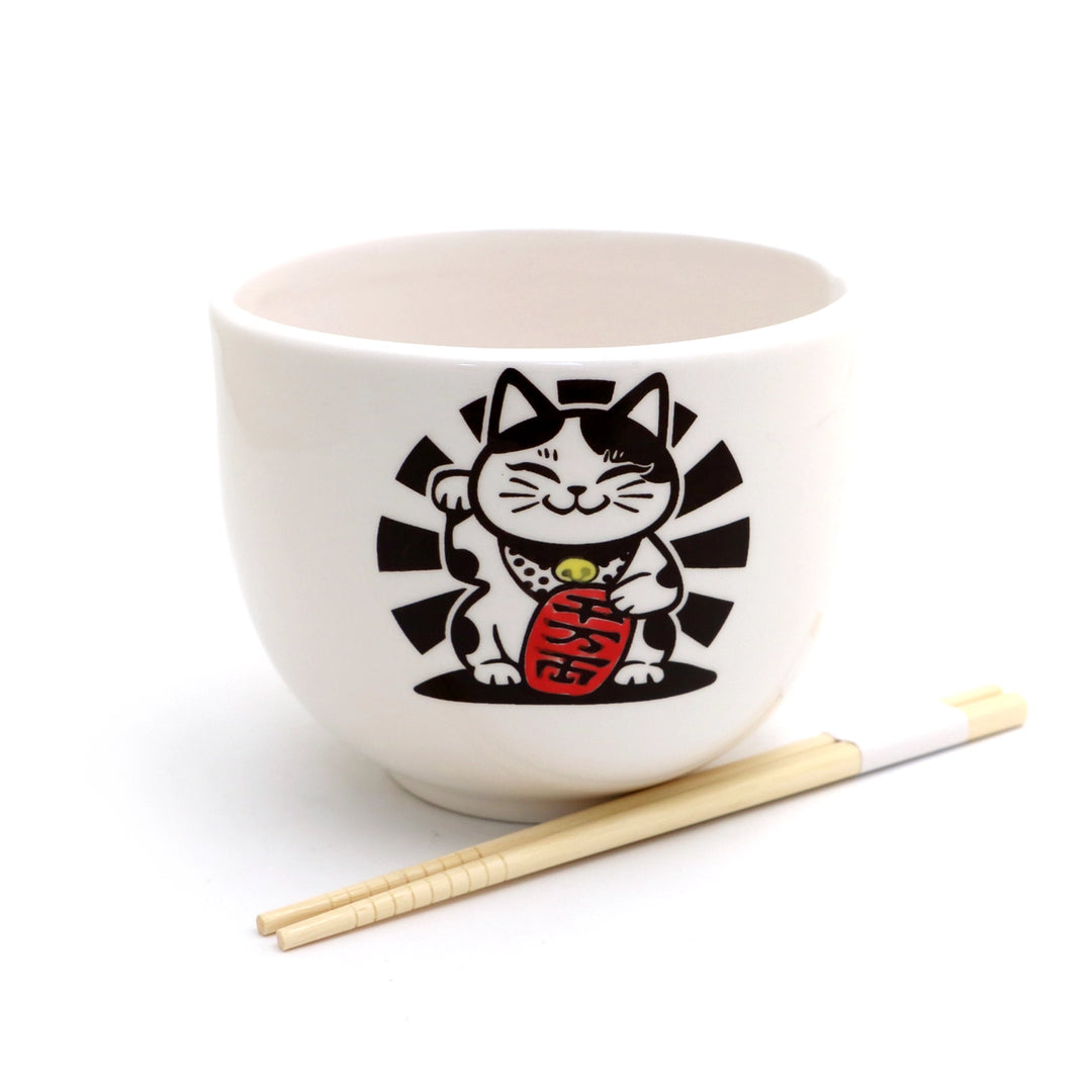 Good Luck Cat Chopstick Noodle Bowl