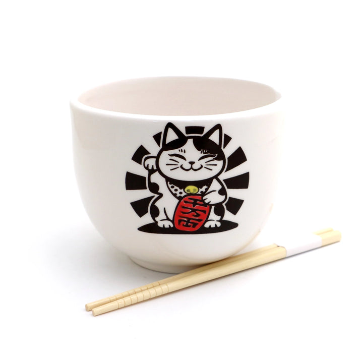 Good Luck Cat Chopstick Noodle Bowl