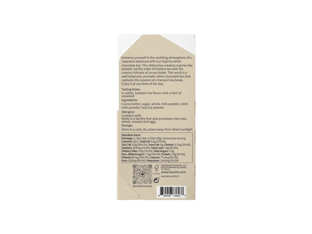 Japanese Hojicha White Chocolate Bar