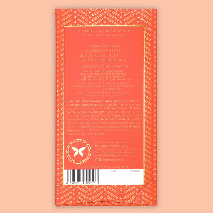 Definite - Vegan Milk Chocolate Bar With Macadamia Nuts