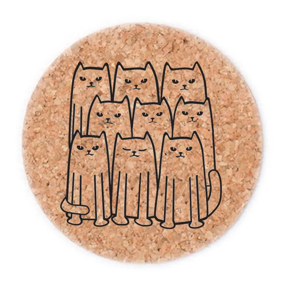 Hand-Printed Cork Coasters