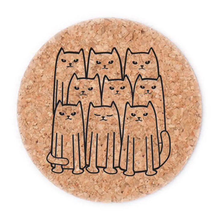 Hand-Printed Cork Coasters