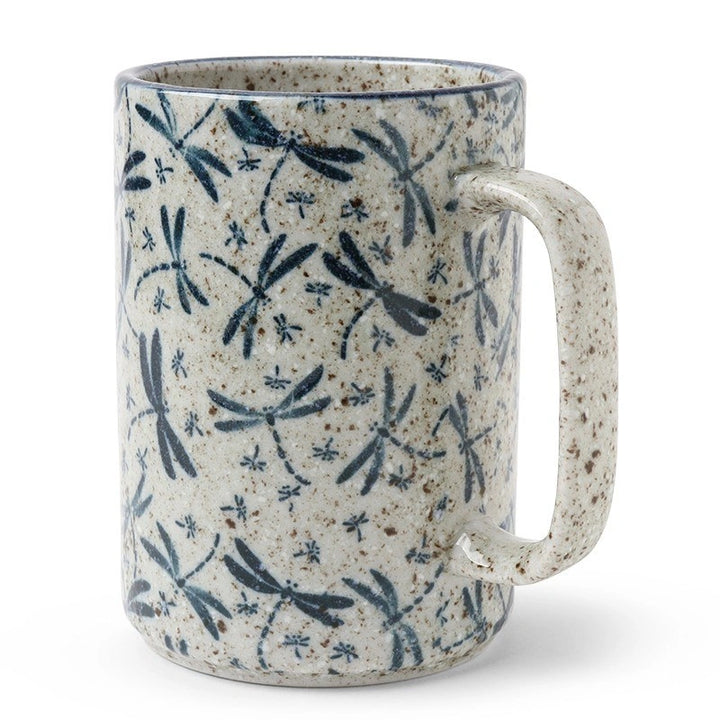 Vintage Blue Crackle Dragonfly large Tea & Latte Mug