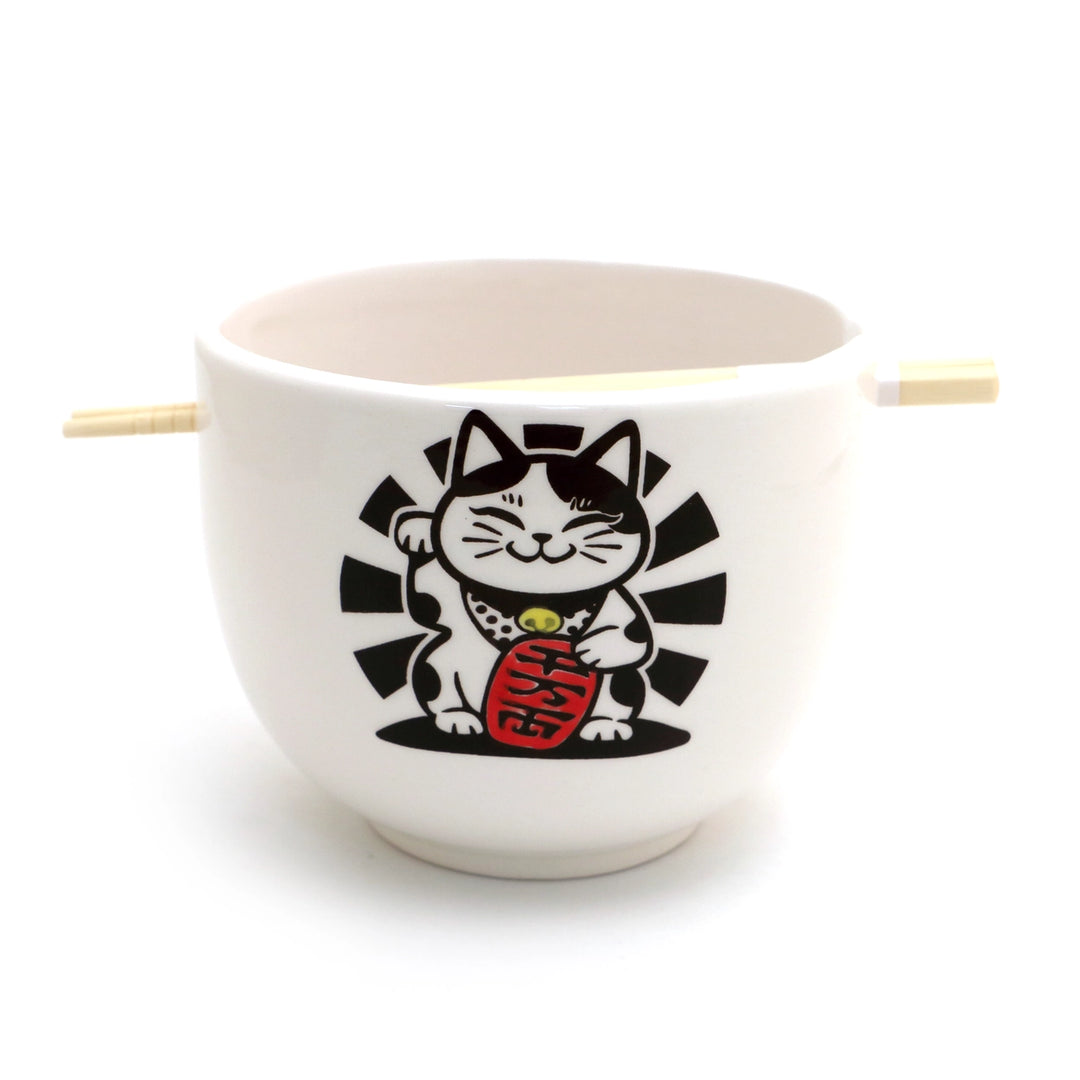 Good Luck Cat Chopstick Noodle Bowl