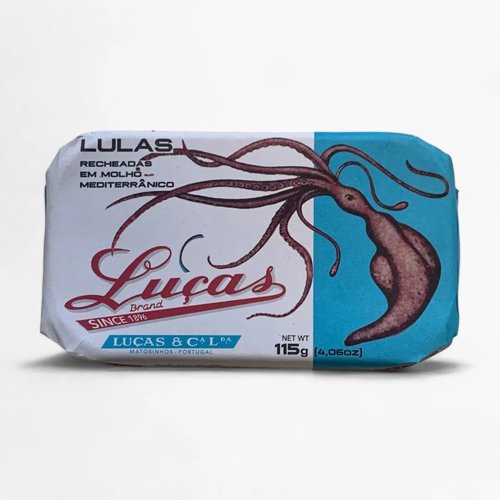 Luças Stuffed Squid in Mediterranean Sauce