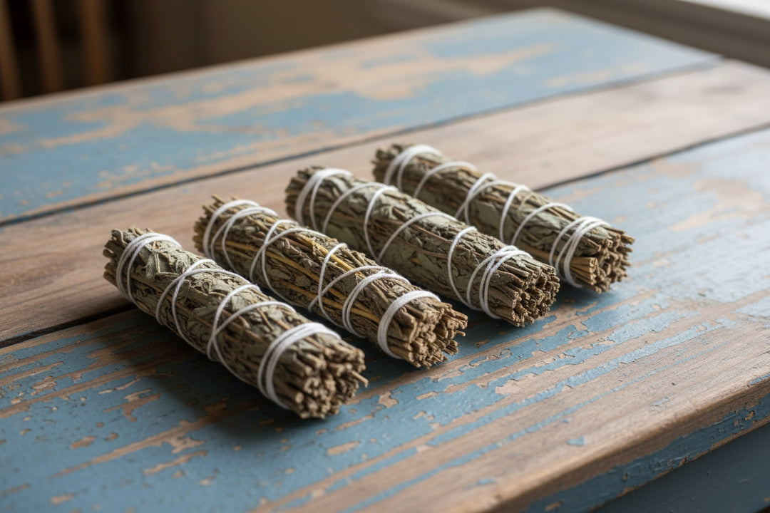 black sage - mugwort - incense bundles.