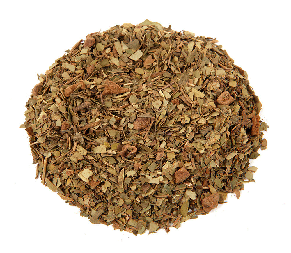 Mint Kiss Mate Tea — organic yerba mate, peppermint, roasted cacao nibs and carob