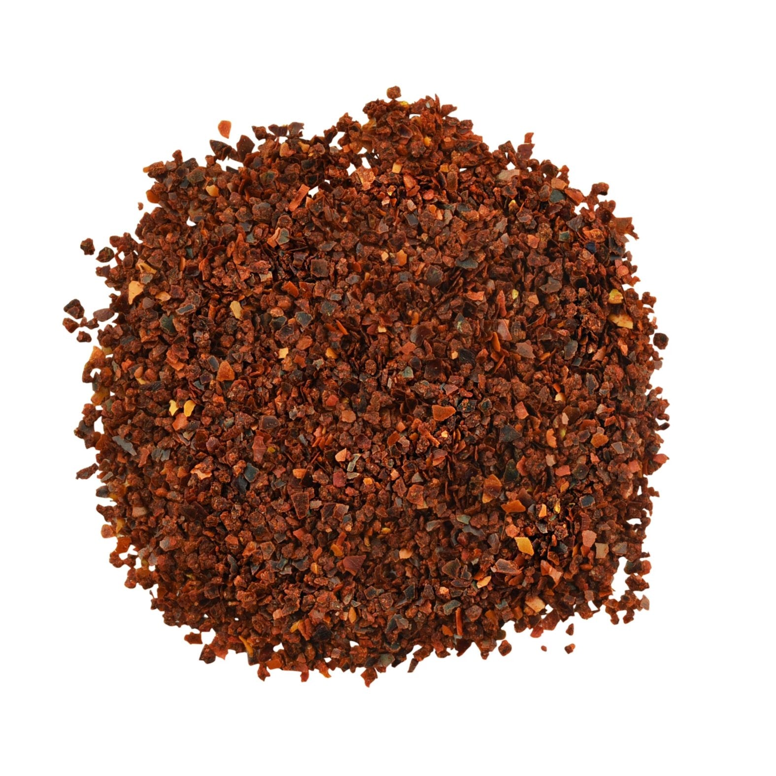 Aleppo pepper flakes — deep red with an oily sheen