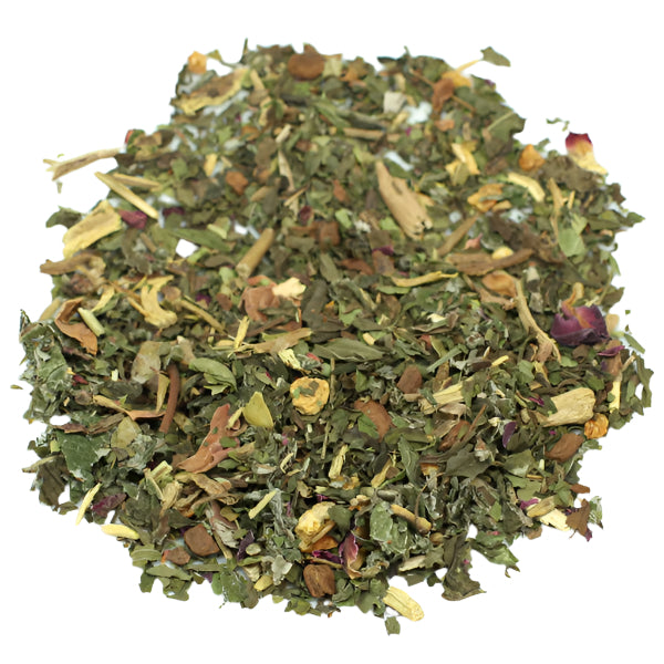 Serendipity Blend Herbal Tea — organic spearmint, rosehips, peppermint, lemongrass, orange peel, raspberry leaf, and cinnamon